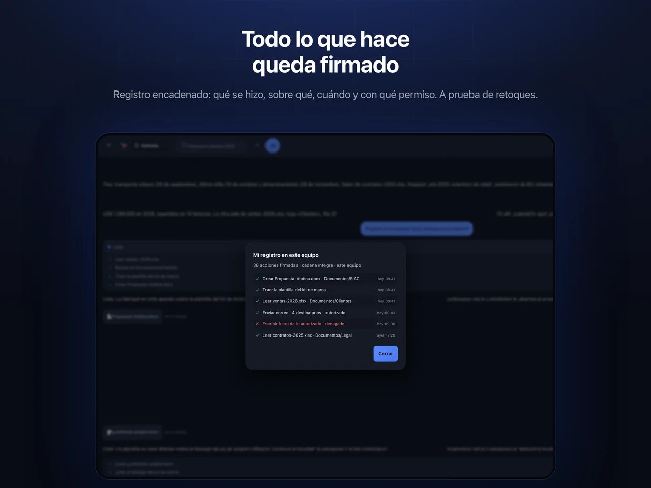 El historial, para volver atrás